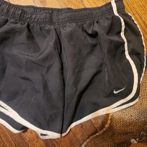 Nike Black Women's Athletic Running Shorts with White Trim
